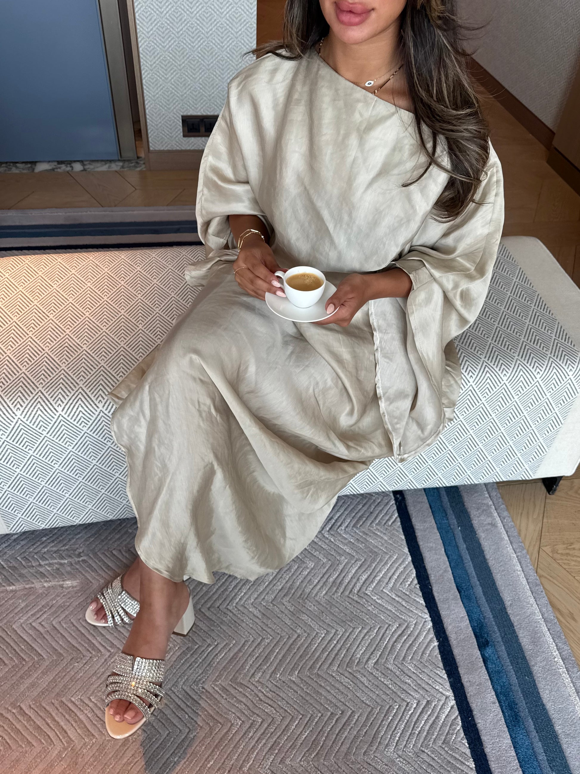 baggy dress in latte