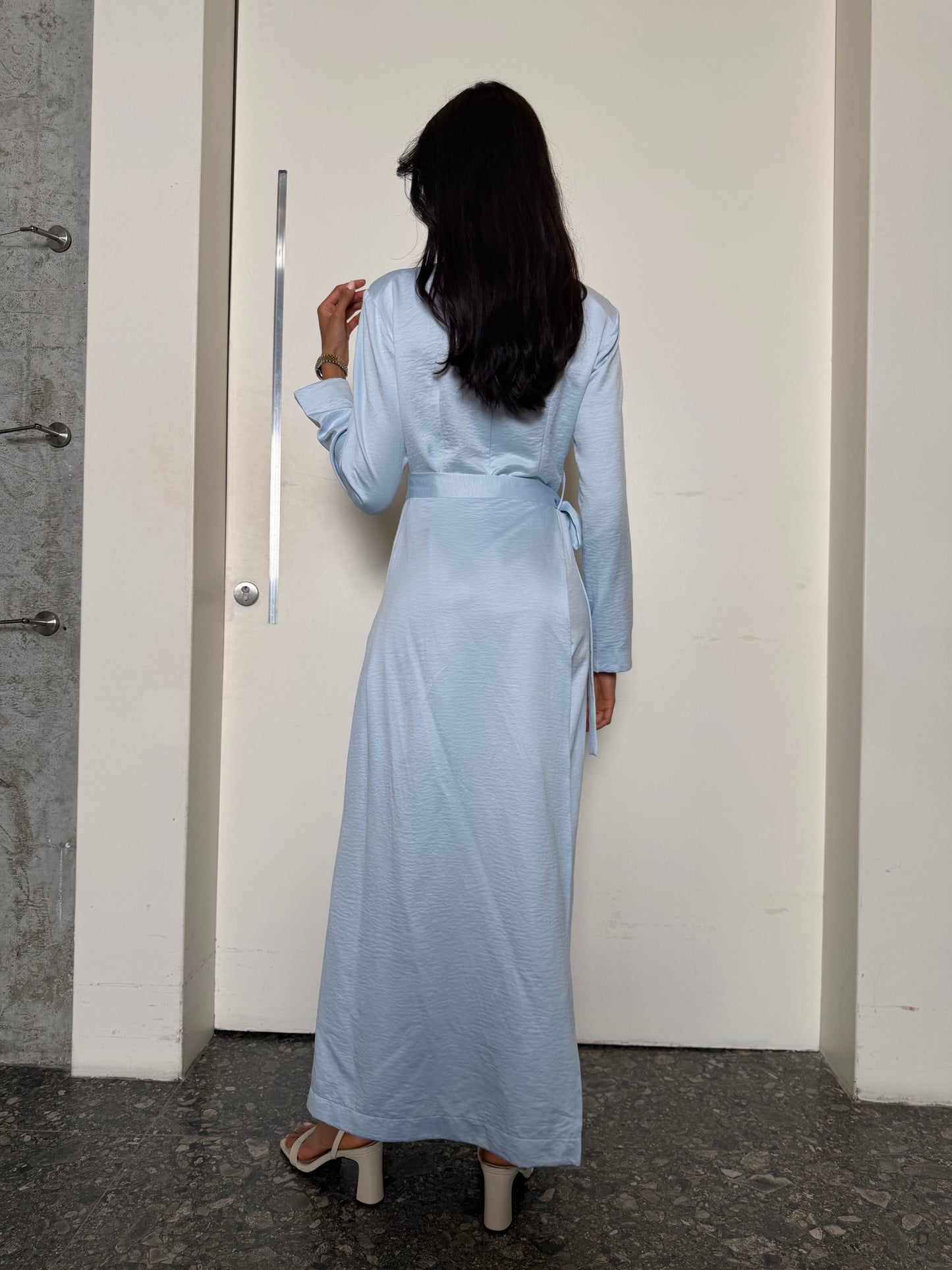 Baby blue tie jumpsuit