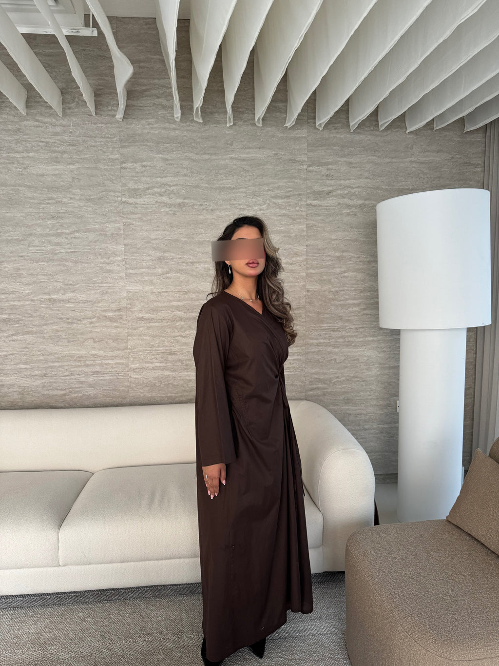 Brown tie dress