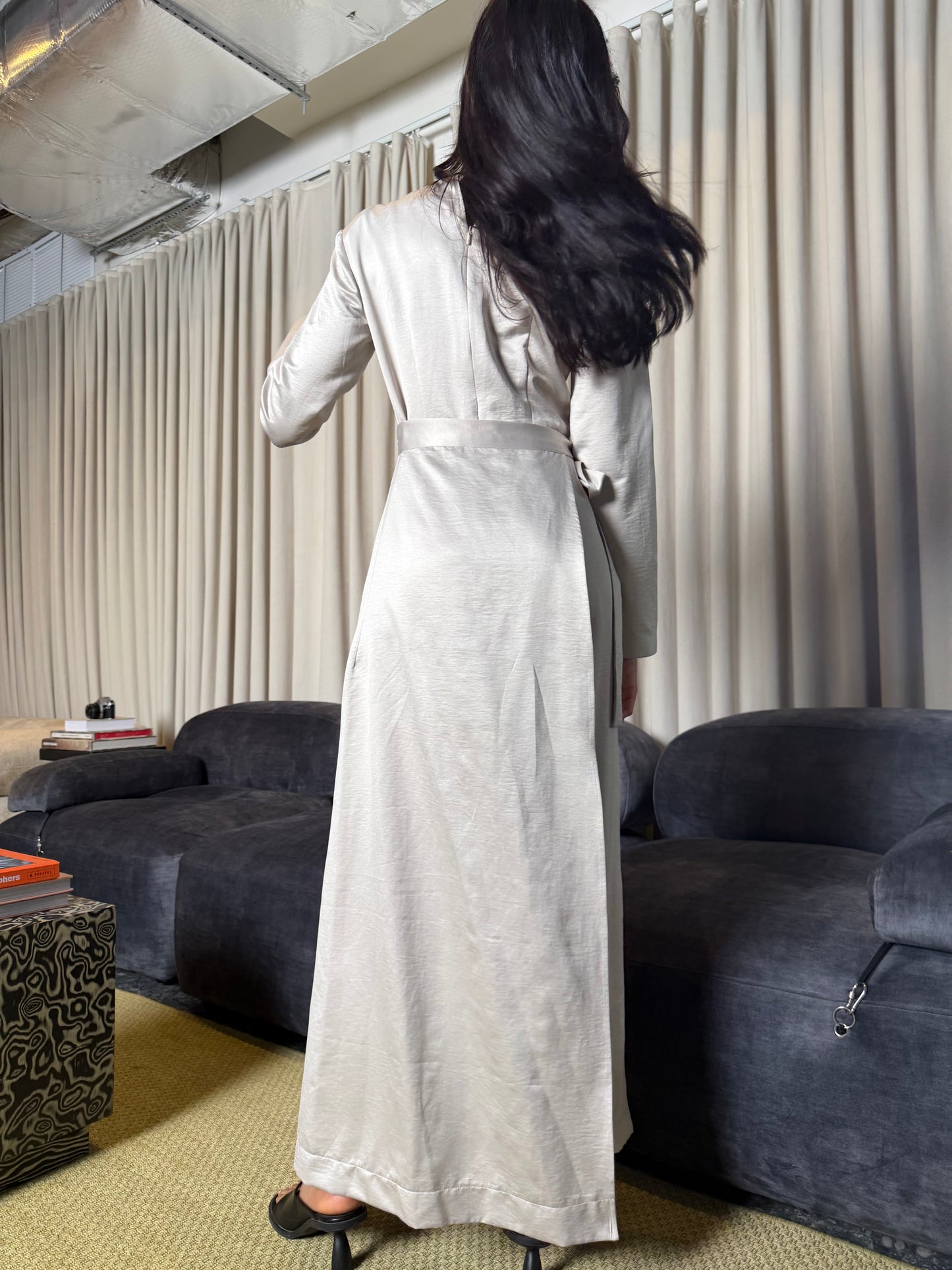 Light beige tie jumpsuit