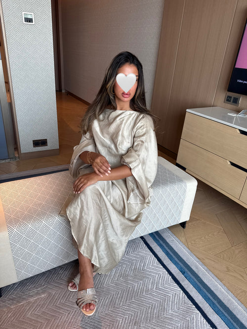 baggy dress in latte