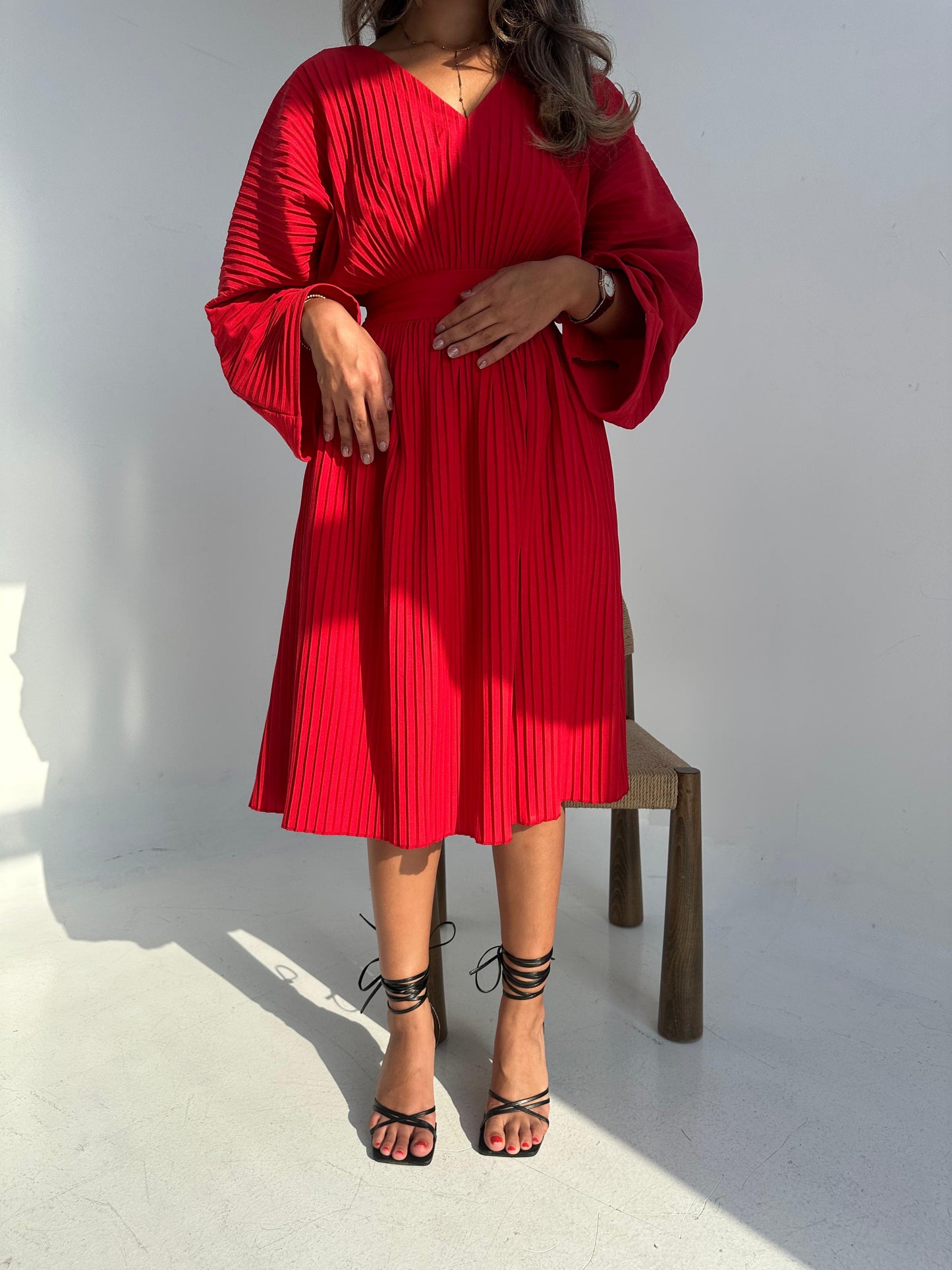 Red Pleated dress